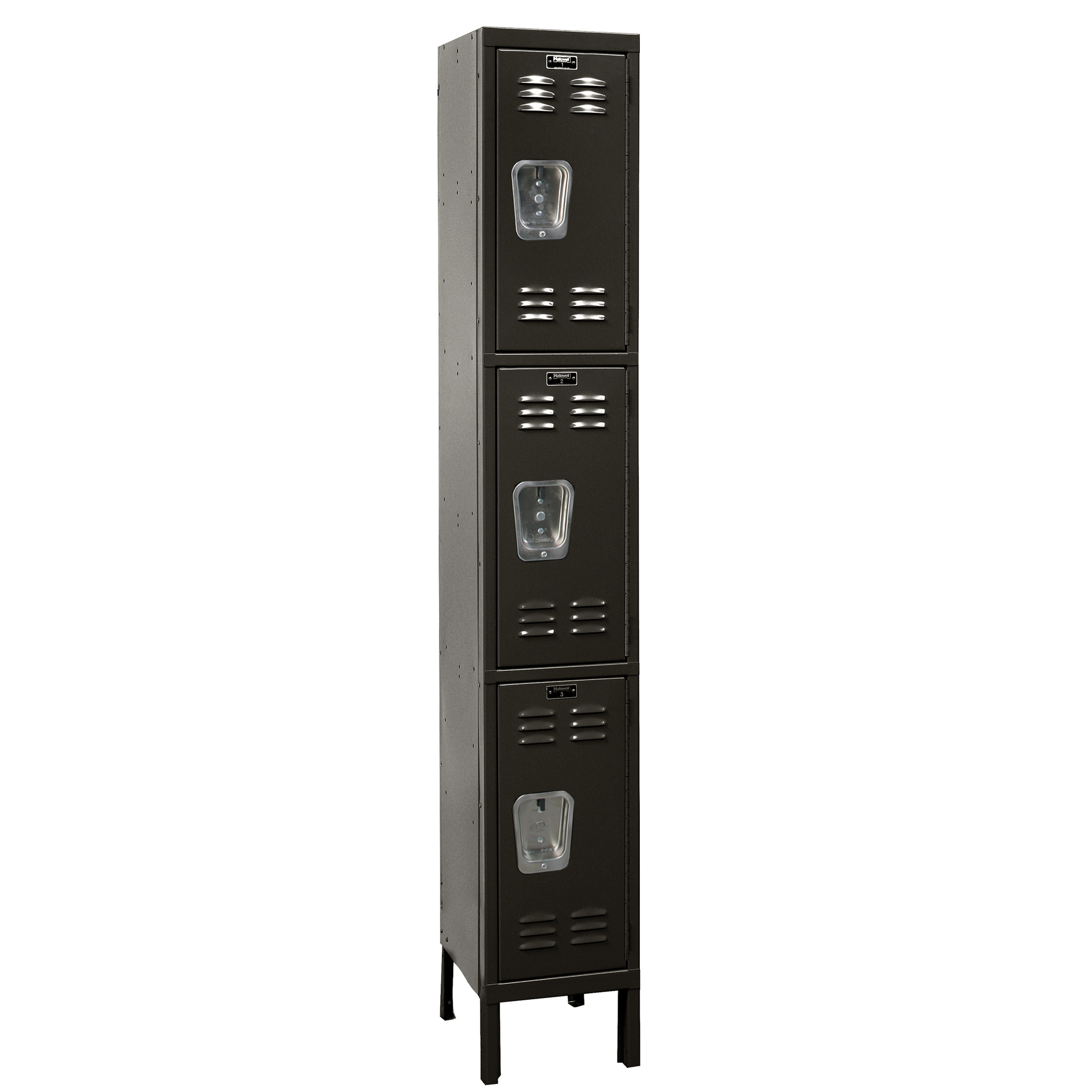 Hallowell, Triple Tier Premium Locker, Height 78 in, Width 12 in, Color Black, Model# U1258-3A-ME